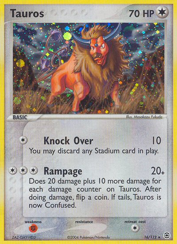 Tauros (16/112) [EX: FireRed & LeafGreen] - Destination Retro