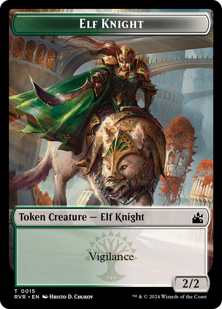 Elf Knight // Soldier Double-Sided Token [Ravnica Remastered Tokens] - Destination Retro