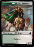 Elf Knight // Rhino Double-Sided Token [Ravnica Remastered Tokens] - Destination Retro