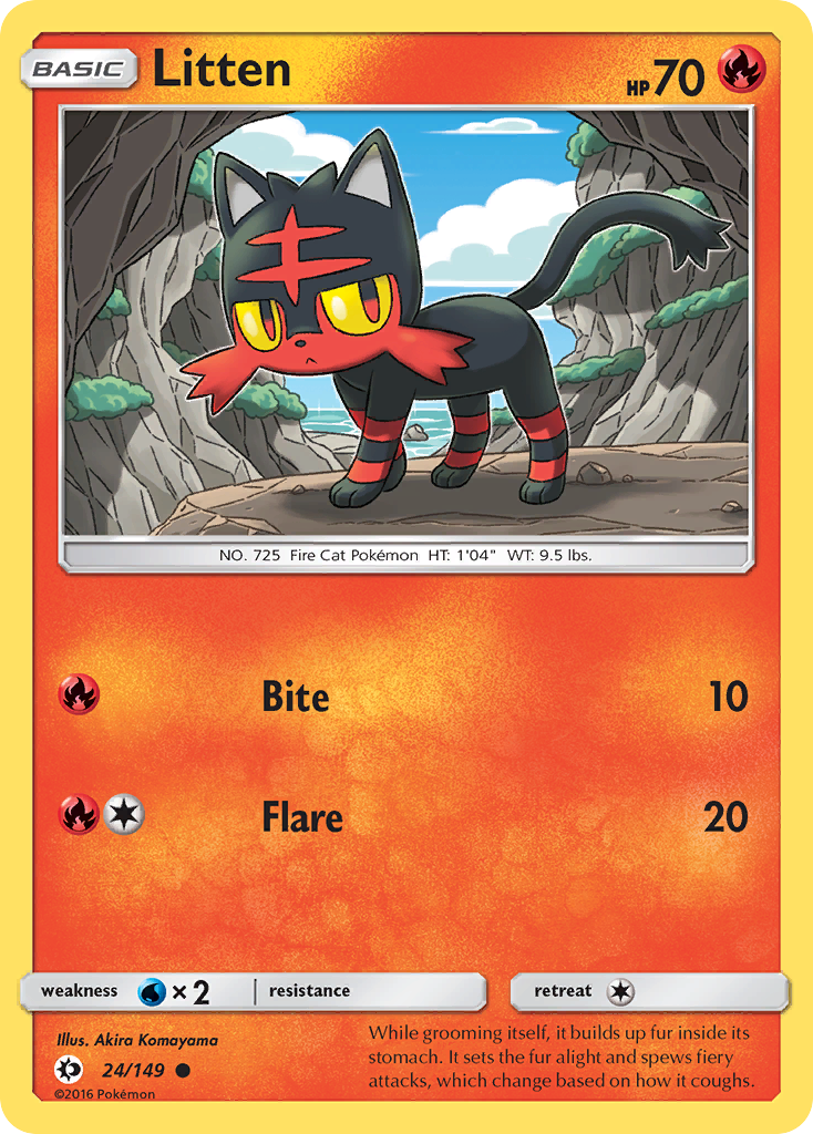 Litten (24/149) [Sun & Moon: Base Set] - Destination Retro