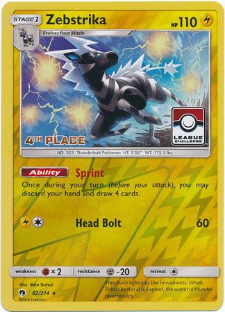 Zebstrika (82/214) (League Promo 4th Place) [Sun & Moon: Lost Thunder] - Destination Retro
