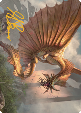Ancient Gold Dragon Art Card (28) (Gold-Stamped Signature) [Commander Legends: Battle for Baldur's Gate Art Series] - Destination Retro