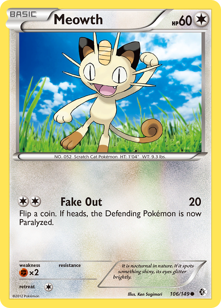 Meowth (106/149) [Black & White: Boundaries Crossed] - Destination Retro