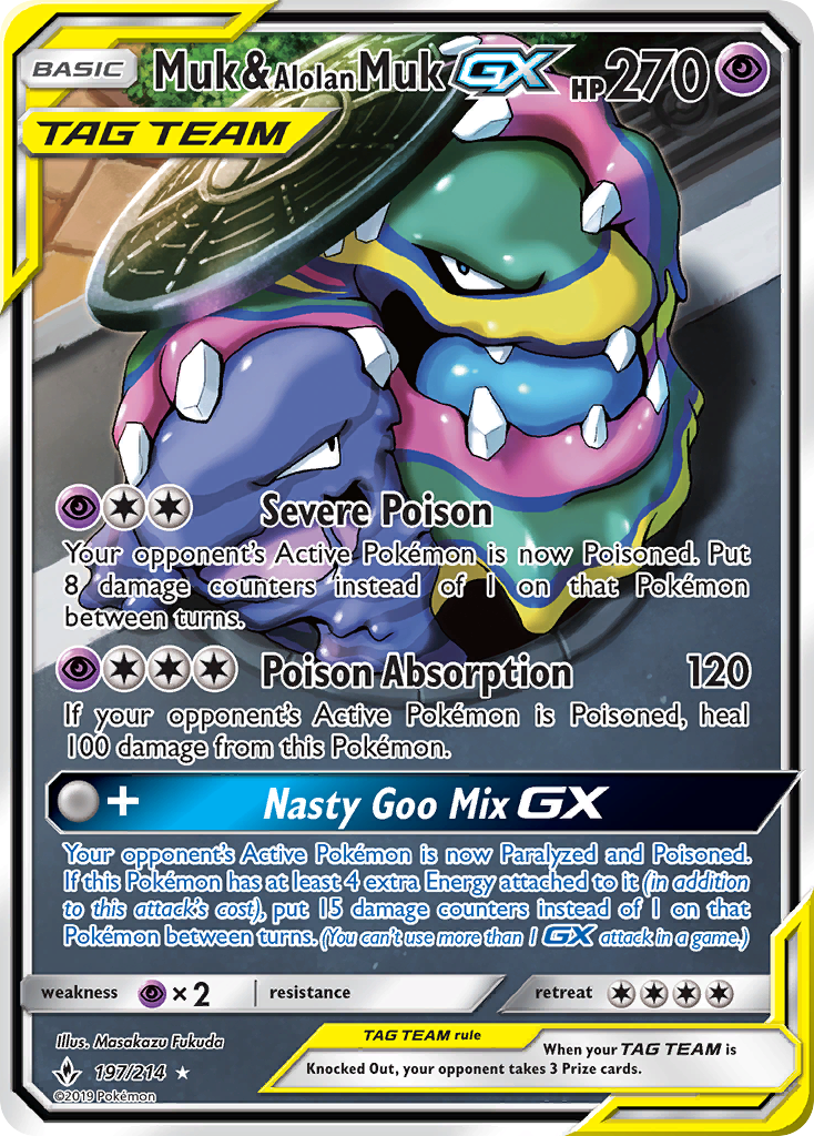 Muk & Alolan Muk GX (197/214) [Sun & Moon: Unbroken Bonds] - Destination Retro