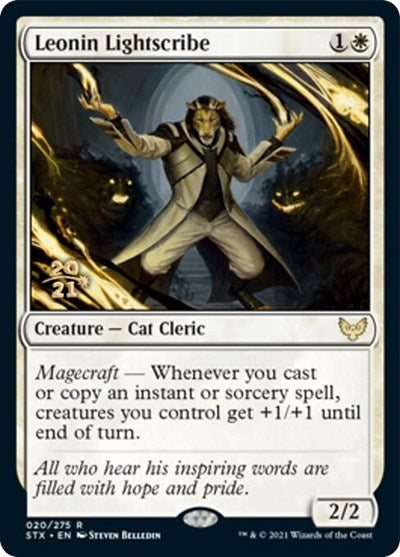 Leonin Lightscribe [Strixhaven: School of Mages Prerelease Promos] - Destination Retro