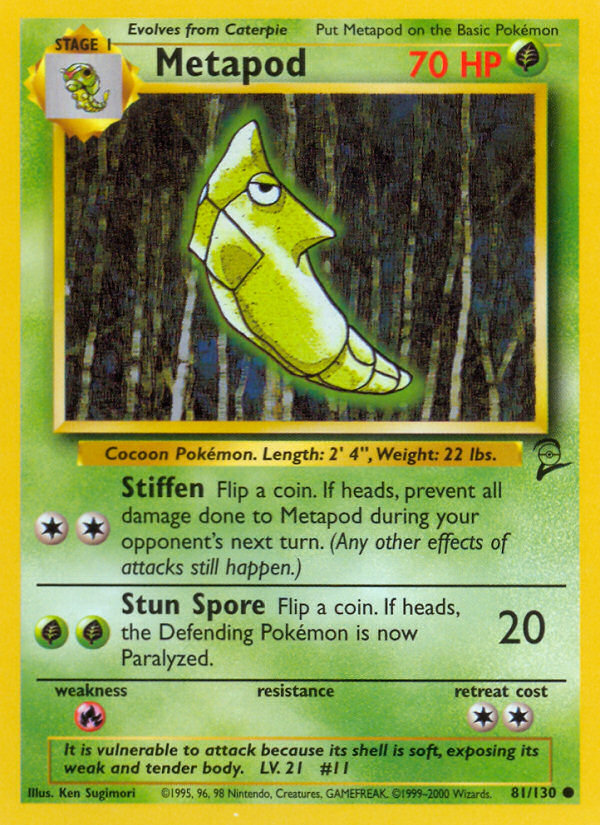 Metapod (81/130) [Base Set 2] - Destination Retro