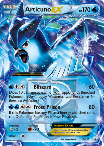 Articuno EX (25/135) [Black & White: Plasma Storm] - Destination Retro