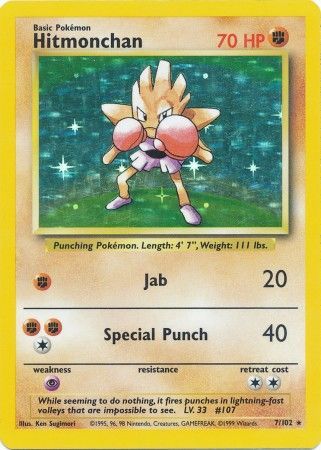 Hitmonchan (7/102) [Base Set Unlimited] - Destination Retro