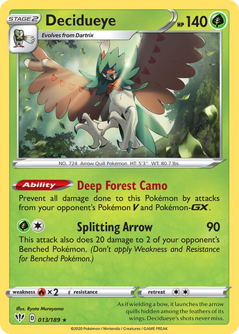 Decidueye (13/189) [Sword & Shield: Darkness Ablaze] - Destination Retro