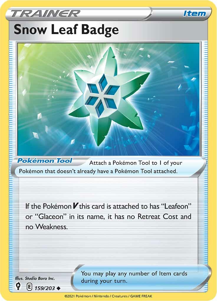 Snow Leaf Badge (159/203) [Sword & Shield: Evolving Skies] - Destination Retro