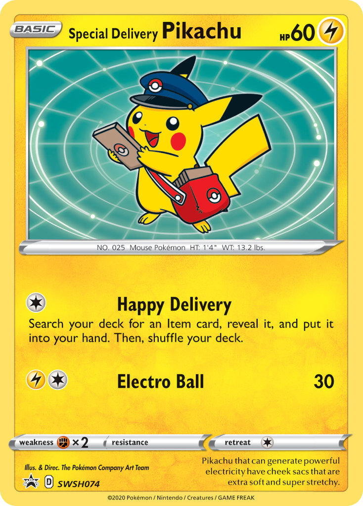 Special Delivery Pikachu (SWSH074) [Sword & Shield: Black Star Promos] - Destination Retro