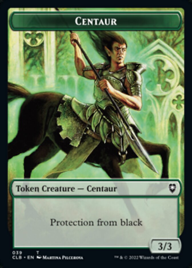 Horror // Centaur Double-sided Token [Commander Legends: Battle for Baldur's Gate Tokens] - Destination Retro