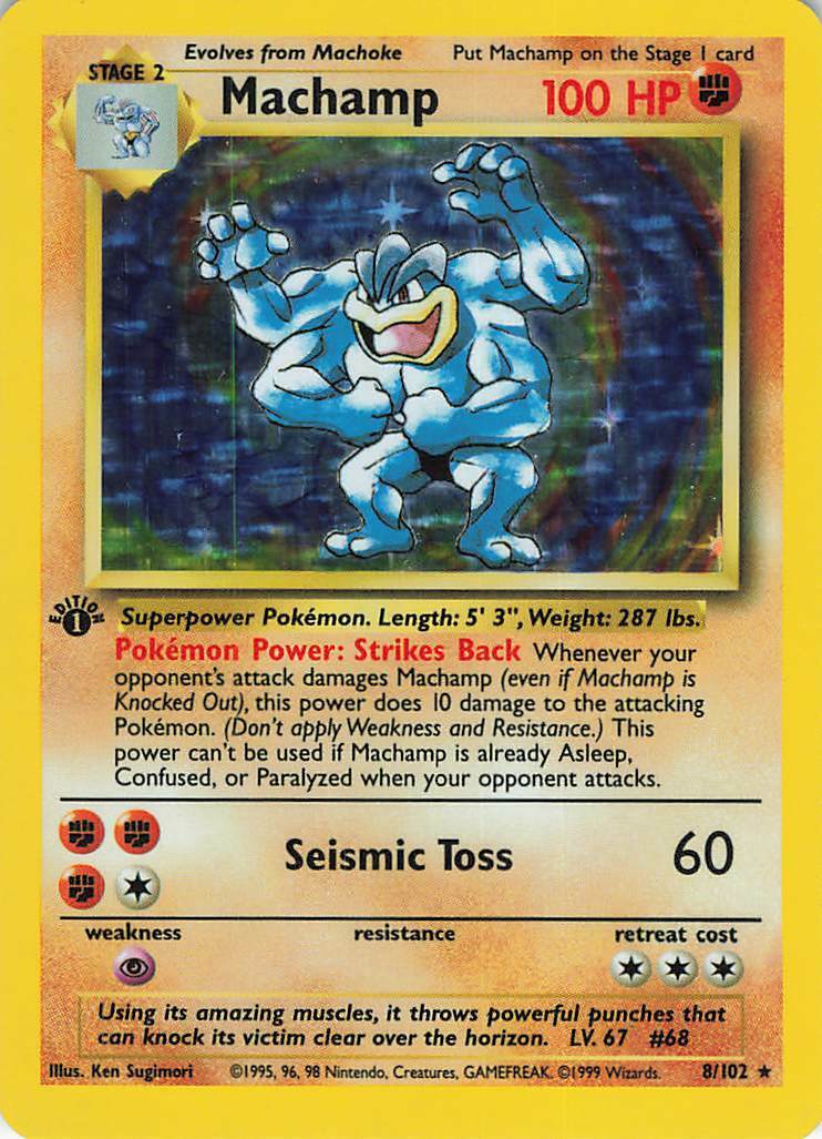 Machamp (8/102) (Shadowed Border) [Base Set 1st Edition] - Destination Retro