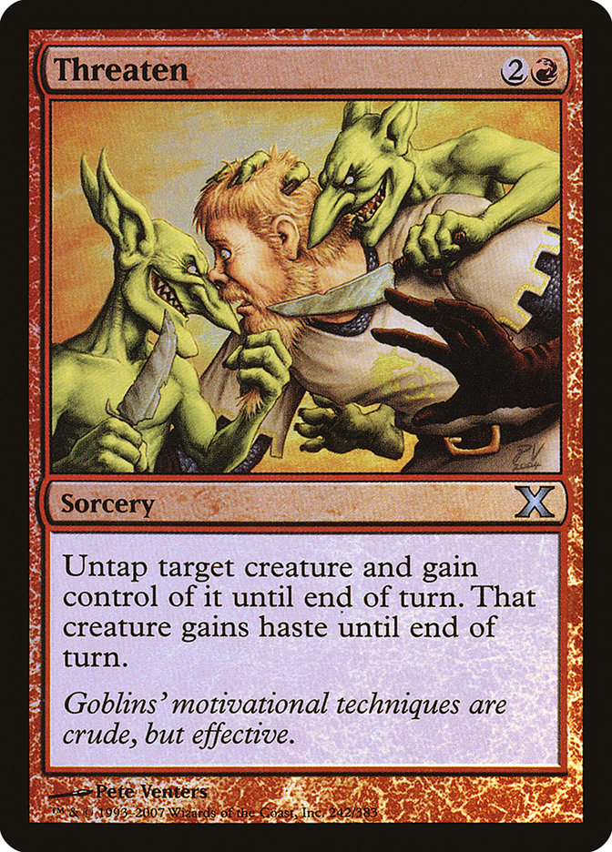 Threaten (Premium Foil) [Tenth Edition] - Destination Retro