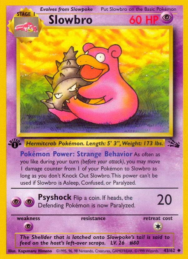 Slowbro (43/62) [Fossil 1st Edition] - Destination Retro