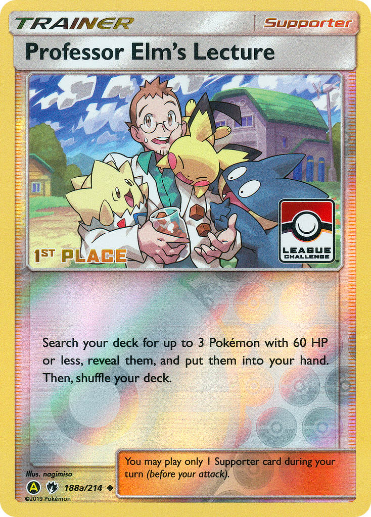 Professor Elm's Lecture (188a/214) (League Promo 1st Place) [Sun & Moon: Lost Thunder] - Destination Retro
