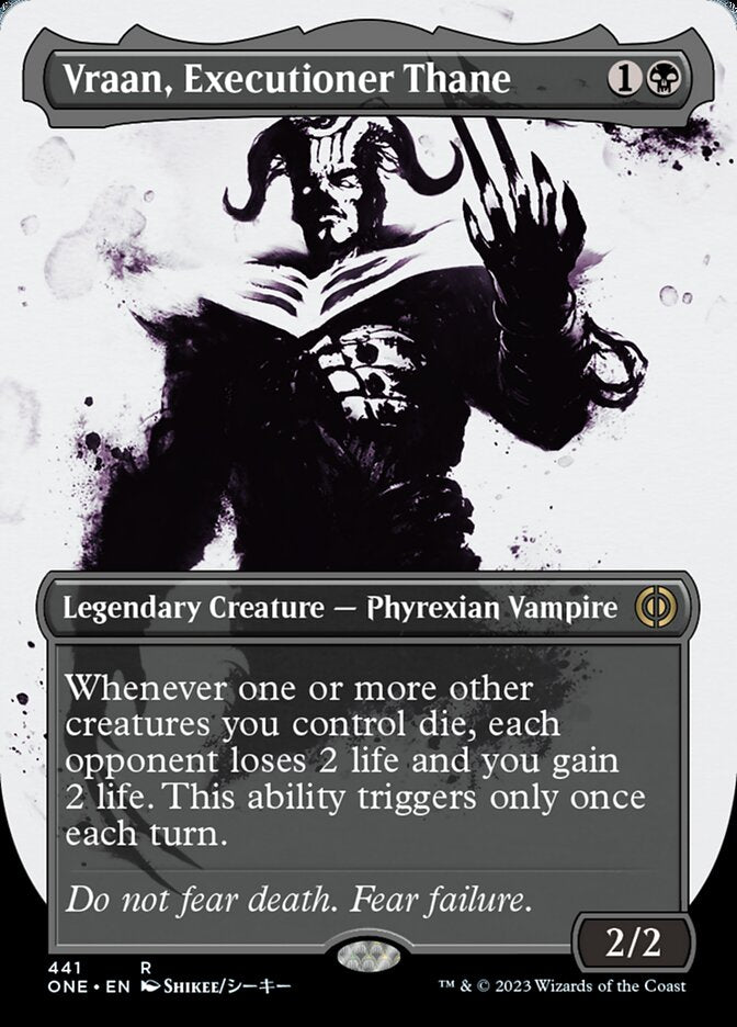 Vraan, Executioner Thane (Borderless Ichor Step-and-Compleat Foil) [Phyrexia: All Will Be One] - Destination Retro