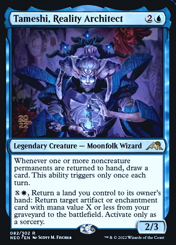 Tameshi, Reality Architect [Kamigawa: Neon Dynasty Prerelease Promos] - Destination Retro