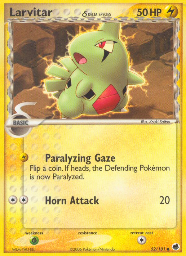 Larvitar (52/101) (Delta Species) [EX: Dragon Frontiers] - Destination Retro