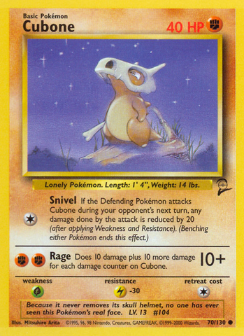 Cubone (70/130) [Base Set 2] - Destination Retro