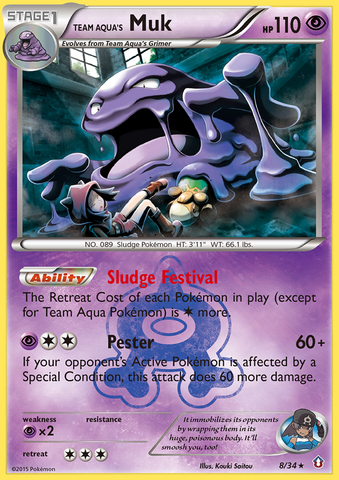 Team Aqua's Muk (8/34) [XY: Double Crisis] - Destination Retro