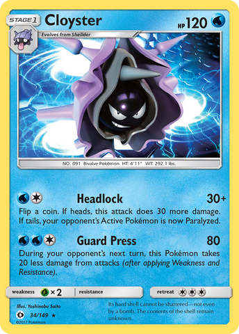 Cloyster (34/149) [Sun & Moon: Base Set] - Destination Retro