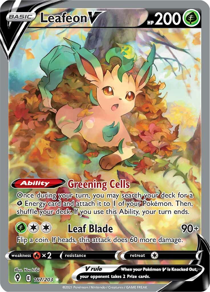 Leafeon V (167/203) [Sword & Shield: Evolving Skies] - Destination Retro