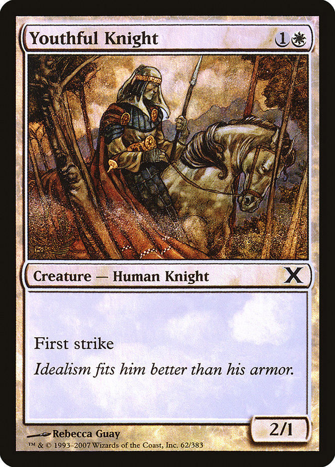 Youthful Knight (Premium Foil) [Tenth Edition] - Destination Retro