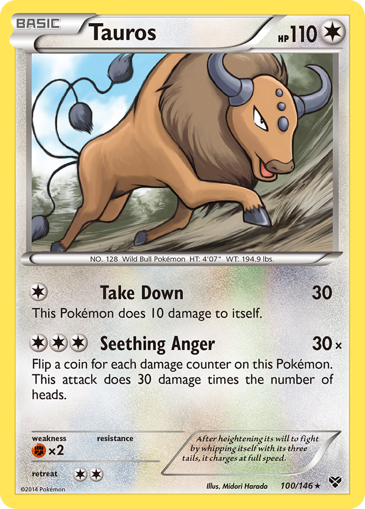 Tauros (100/146) [XY: Base Set] - Destination Retro