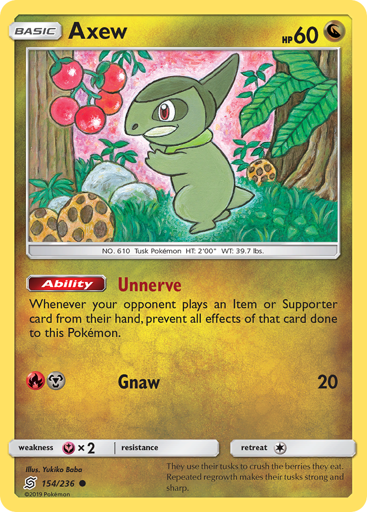 Axew (154/236) [Sun & Moon: Unified Minds] - Destination Retro