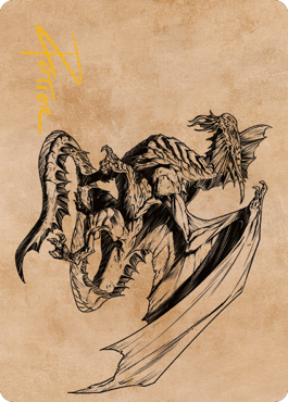 Ancient Silver Dragon Art Card (47) (Gold-Stamped Signature) [Commander Legends: Battle for Baldur's Gate Art Series] - Destination Retro