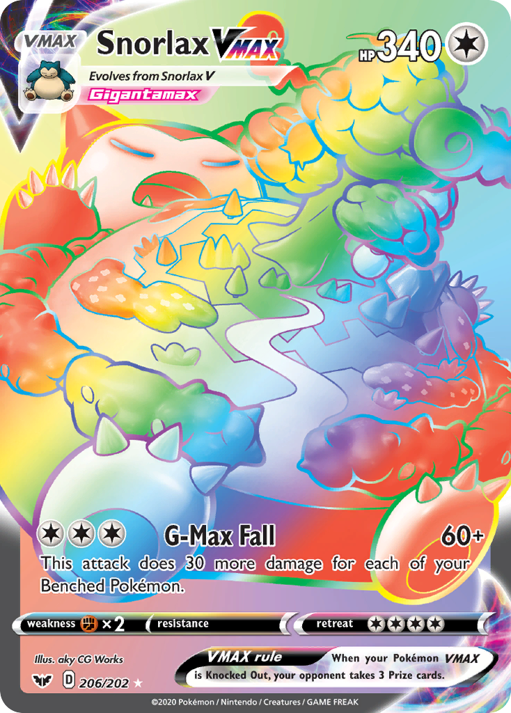 Snorlax VMAX (206/202) [Sword & Shield: Base Set] - Destination Retro