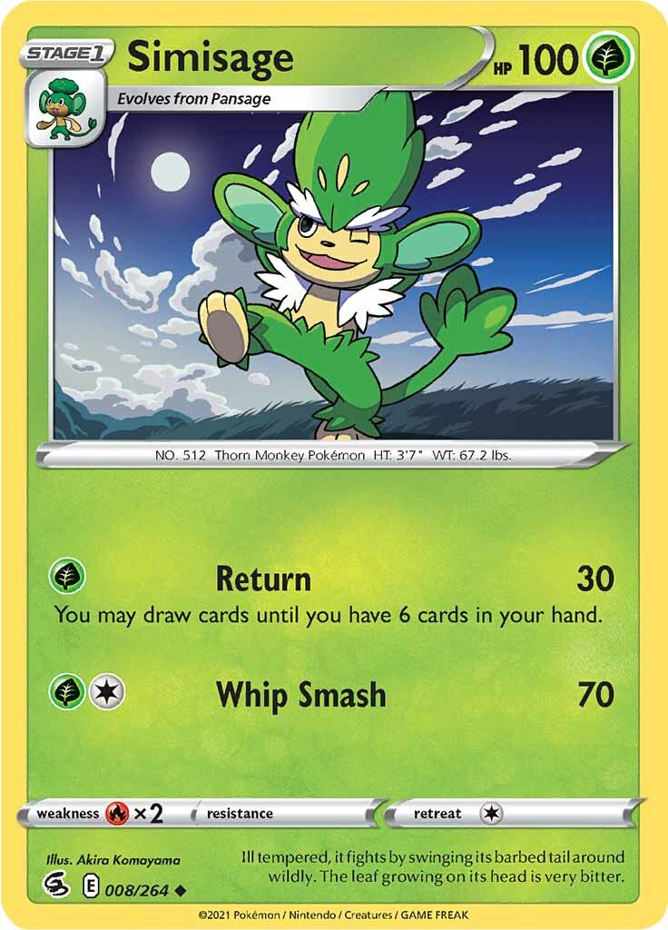 Simisage (008/264) [Sword & Shield: Fusion Strike] - Destination Retro