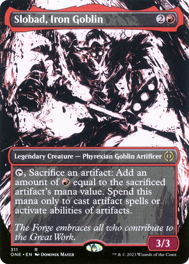 Slobad, Iron Goblin (Borderless Ichor) [Phyrexia: All Will Be One] - Destination Retro