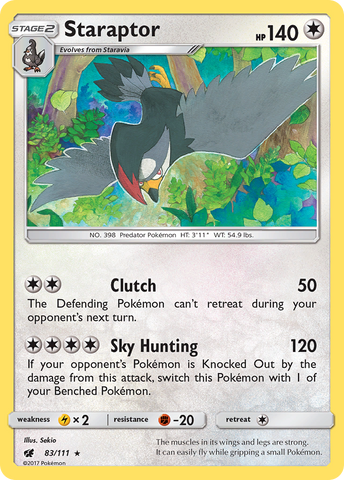Staraptor (83/111) [Sun & Moon: Crimson Invasion] - Destination Retro