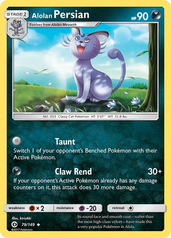Alolan Persian (79/149) (Cosmos Holo) (Blister Exclusive) [Sun & Moon: Base Set] - Destination Retro