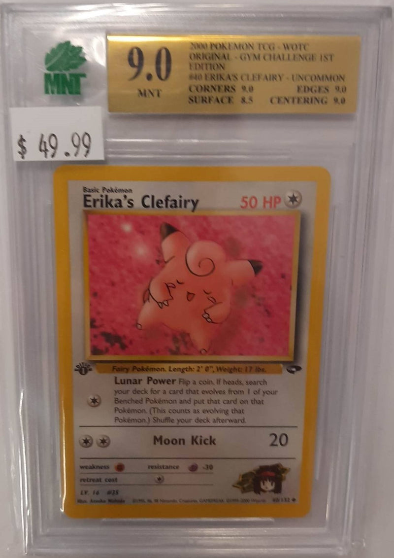 MNT - 9.0 - Erika's Clefairy - Uncommon Gym Challenge 1st Edition- Pokemon TCG - Wizards of the Coast Original Series - Destination Retro