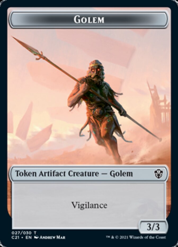 Golem (027) // Thopter Token [Commander 2021 Tokens] - Destination Retro