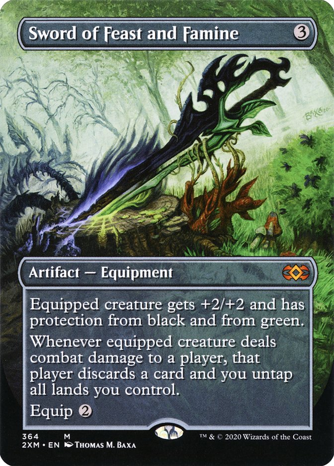 Sword of Feast and Famine (Borderless) [Double Masters] - Destination Retro