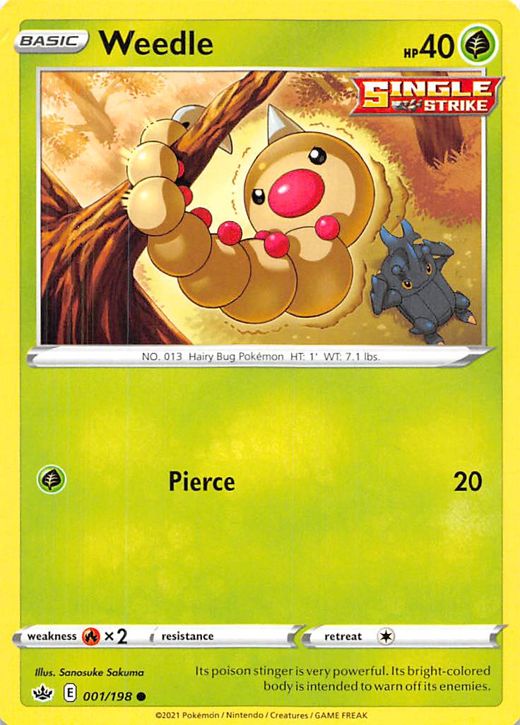 Weedle (001/198) [Sword & Shield: Chilling Reign] - Destination Retro