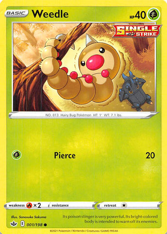 Weedle (001/198) [Sword & Shield: Chilling Reign] - Destination Retro