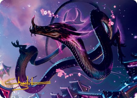 Junji, the Midnight Sky 1 Art Card (Gold-Stamped Signature) [Kamigawa: Neon Dynasty Art Series] - Destination Retro