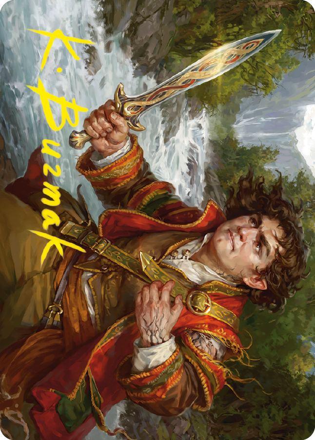 Frodo Baggins Art Card (16/81) (Gold-Stamped Signature) [The Lord of the Rings: Tales of Middle-earth Art Series] - Destination Retro