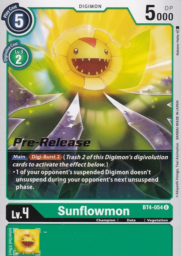 Sunflowmon [BT4-054] [Great Legend Pre-Release Promos] - Destination Retro