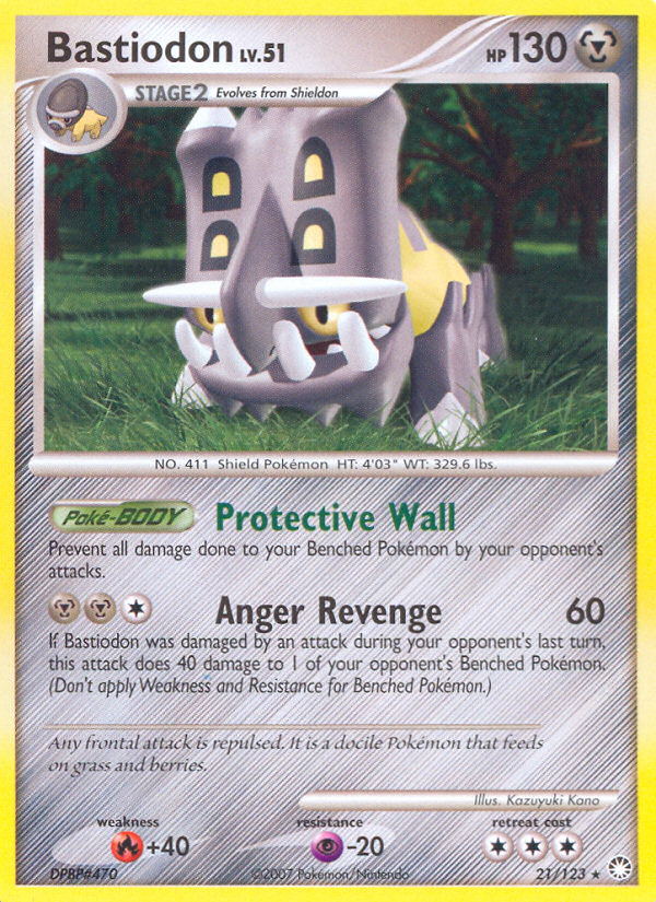 Bastiodon (21/123) [Diamond & Pearl: Mysterious Treasures] - Destination Retro