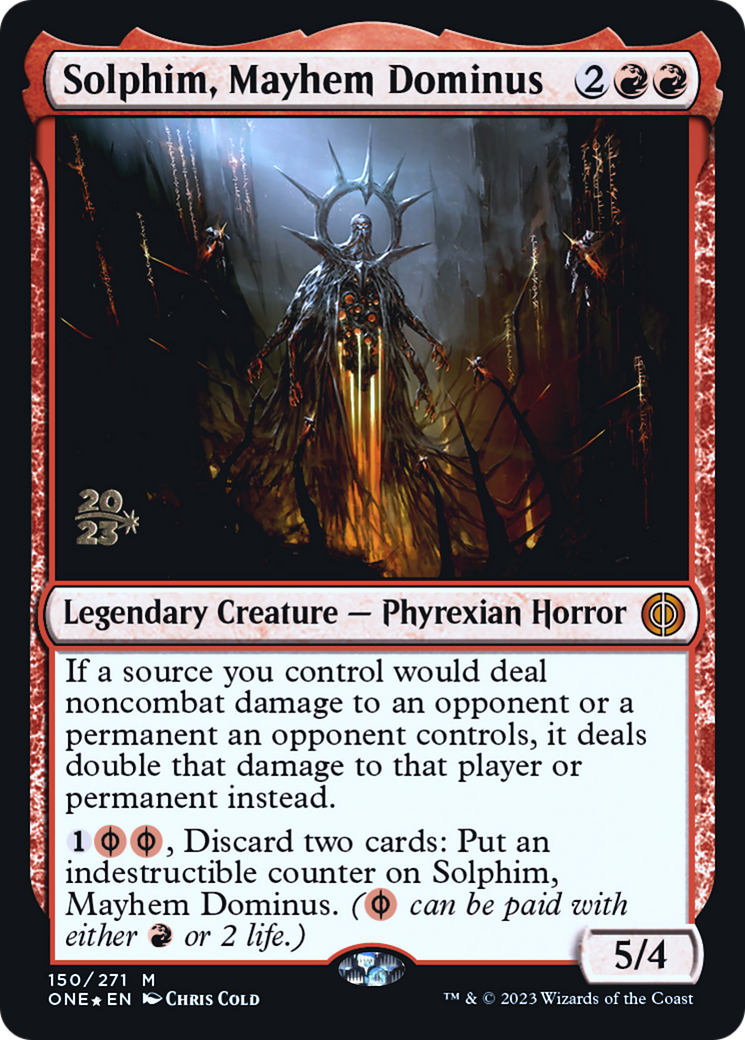 Solphim, Mayhem Dominus [Phyrexia: All Will Be One Prerelease Promos] - Destination Retro