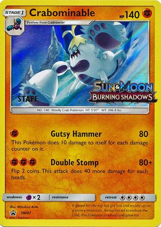 Crabominable (SM47) (Staff Prerelease Promo) [Sun & Moon: Black Star Promos] - Destination Retro