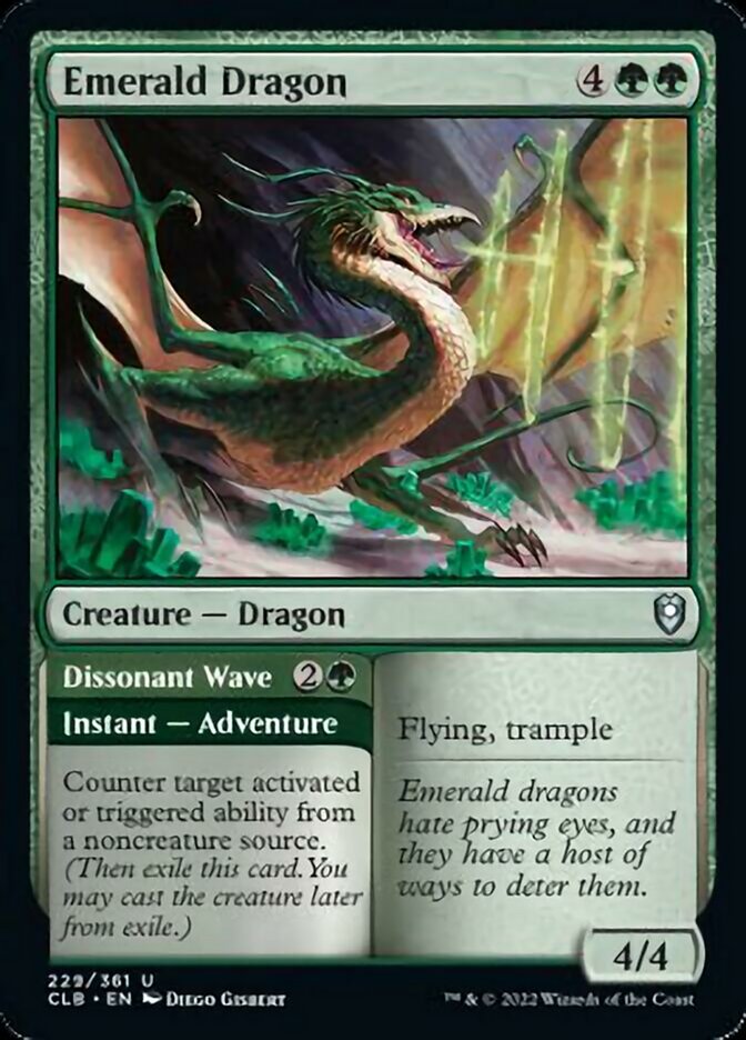 Emerald Dragon // Dissonant Wave [Commander Legends: Battle for Baldur's Gate] - Destination Retro