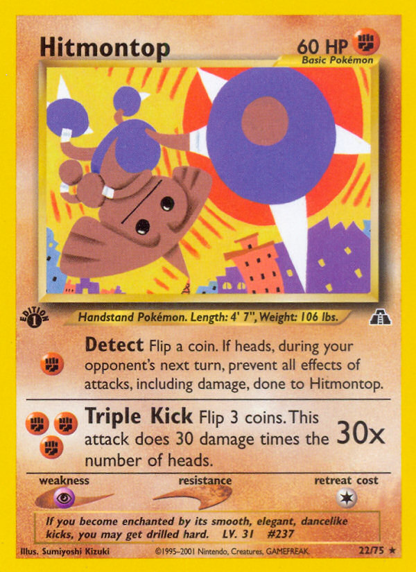 Hitmontop (22/75) [Neo Discovery 1st Edition] - Destination Retro