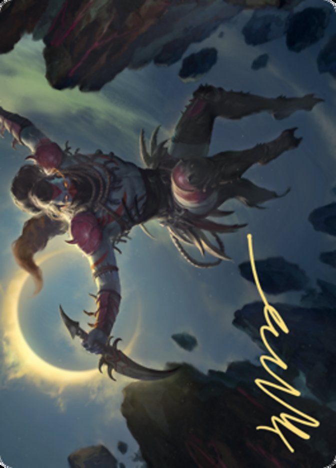Nighthawk Scavenger Art Card (Gold-Stamped Signature) [Zendikar Rising Art Series] - Destination Retro